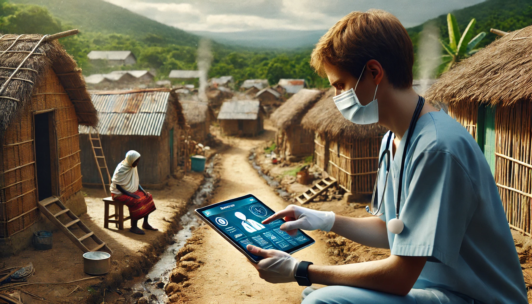 Simulation of home health care training using location tracking technology in a remote village setting for young professionals.